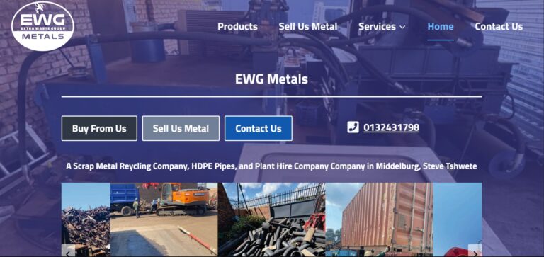 Website Design For EWG Metals in Middelburg